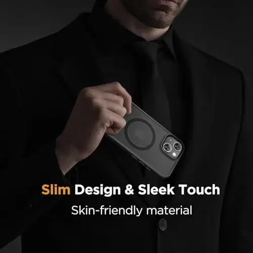 Miracase Magnetic for iPhone 15 Plus Case 6.7 inch (Compatible with MagSafe)（with 2X Screen Protectors） Military-Grade Protection, Anti-Fingerprint Translucent Matte Phone Cover, Black - 7