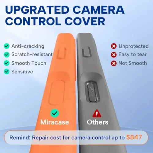 miracase Magnetic for iPhone 16 Pro Max Case, [Soft Anti-Scratch Microfiber Lining], Compatible with MagSafe, Liquid Silicone Case Shockproof Drop Protection Phone Case for 16 ProMax, Sunset Orange - 3