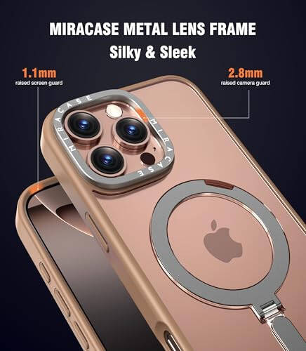 Miracase 2024 Magnetic for iPhone 16 Pro Max Case with Stand 6.9'' [Compatible with MagSafe] Shockproof Phone Case for iPhone 16 Pro Max with Flexible & Reliable Built-in Kickstand, Desert Brown - 5