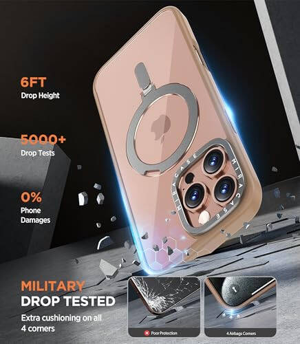 Miracase 2024 Magnetic for iPhone 16 Pro Max Case with Stand 6.9'' [Compatible with MagSafe] Shockproof Phone Case for iPhone 16 Pro Max with Flexible & Reliable Built-in Kickstand, Desert Brown - 7