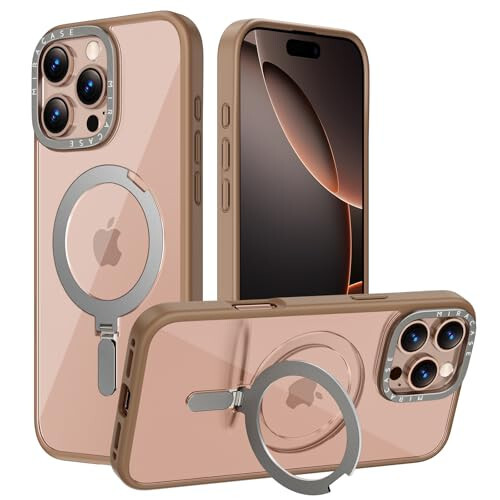 Miracase 2024 Magnetic for iPhone 16 Pro Max Case with Stand 6.9'' [Compatible with MagSafe] Shockproof Phone Case for iPhone 16 Pro Max with Flexible & Reliable Built-in Kickstand, Desert Brown - 6