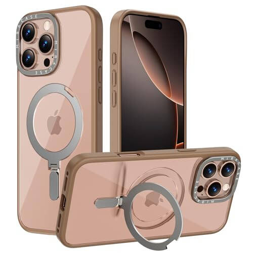Miracase 2024 Magnetic for iPhone 16 Pro Max Case with Stand 6.9'' [Compatible with MagSafe] Shockproof Phone Case for iPhone 16 Pro Max with Flexible & Reliable Built-in Kickstand, Desert Brown - 6