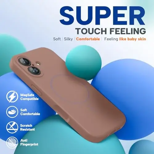 Miracase Magnetic for iPhone 17 Case, Compatible with MagSafe, Integrated Silicone Camera Control Cover, 3.0mm Thicken Shockproof Drop Protection Phone Case for 17,Chocolate - 5