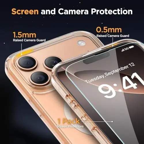 Miracase Magnetic for iPhone 17 Pro Max Case with Screen Protector [Compatible with MagSafe] Slim Thin Phone Case Military-Grade Protected for 17 ProMax Cover Bumper 6.9