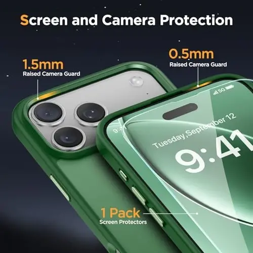 Miracase Magnetic for iPhone 17 Pro Max Case with Screen Protector [Compatible with MagSafe] Slim Thin Phone Case Military-Grade Protected for 17 ProMax Cover Bumper 6.9