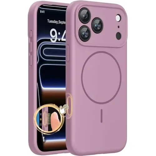Miracase Magnetic for iPhone 17 Pro Max Case, Compatible with MagSafe, Integrated Silicone Camera Control Cover, 3.0mm Thicken Shockproof Drop Protection Phone Case for 17 ProMax, Blackcurrant 