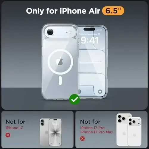 Miracase Magnetic for iPhone Air Case with Screen Protector(Compatible with MagSafe), Slim Thin Translucent Matte Military-Grade Protected Phone Cover for iPhone 17 Air 6.5