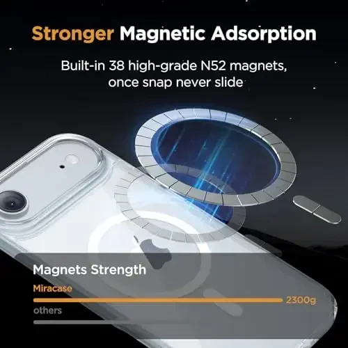 Miracase Magnetic for iPhone Air Case with Screen Protector(Compatible with MagSafe), Slim Thin Translucent Matte Military-Grade Protected Phone Cover for iPhone 17 Air 6.5