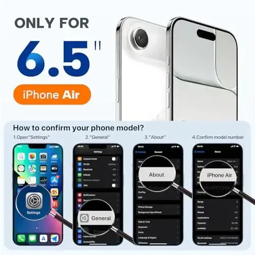 Miracase Magnetic for iPhone Air Case, Compatible with MagSafe, Integrated Silicone Camera Control Cover, 3.0mm Thicken Shockproof Drop Protection Phone Case for 17 Air,Capri Blue - 7