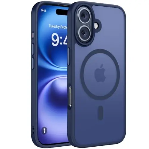 miracase Magnetic Series for iPhone 16 Case [Compatible with MagSafe] Military-Grade Protection, Anti-Fingerprint, Slim Phone Case for iPhone 16 6.1 inch - Dark Blue 