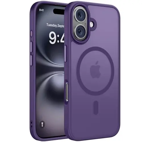 miracase Magnetic Series for iPhone 16 Case [Compatible with MagSafe] Military-Grade Protection, Anti-Fingerprint, Slim Phone Case for iPhone 16 6.1 inch - Deep Purple 
