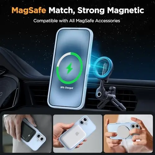 miracase Magnetic Series for iPhone 16 Case [Compatible with MagSafe] Military-Grade Protection, Anti-Fingerprint, Slim Phone Case for iPhone 16 6.1 inch - Light Blue - 4
