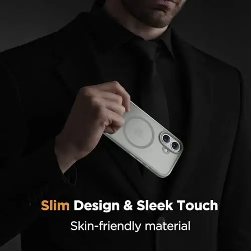 Miracase Magnetic for Phone 17 Case (Compatible with MagSafe) with Screen Protector Military-Grade Protection, Anti-Fingerprint Translucent Matte Phone Cover for Phone 17 6.3 inch, Gray - 1