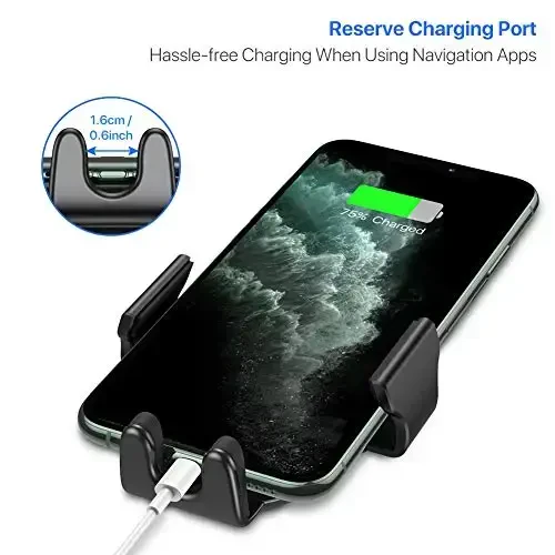 Miracase Phone Holders for Your Car with Metal Hook Clip, Air Vent Cell Phone Car Mount, Hands Free Universal Automobile Cradle Fit for iPhone Android and All Smartphones, Classic Black - 6