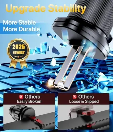 Miracase Phone Holders for Your Car with Metal Hook Clip, Air Vent Cell Phone Stand Car Mount, Universal Automobile Cradle for Garmin GPS Fit iPhone Android and All Smartphones, Dark Grey - MIRACASE (1)