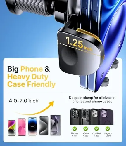 Miracase Phone Holders for Your Car with Metal Hook Clip, Air Vent Cell Phone Stand Car Mount, Universal Automobile Cradle for Garmin GPS Fit iPhone Android and All Smartphones, Dark Grey - 6