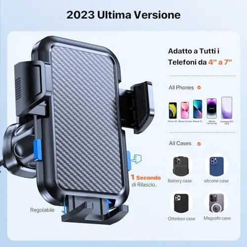 Miracase Phone Holders for Your Car with Metal Hook Clip, Air Vent Cell Phone Stand Car Mount,Automobile Cradle Fit for All Smartphones (Carbon Fiber) - 3