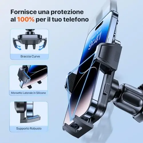 Miracase Phone Holders for Your Car with Metal Hook Clip, Air Vent Cell Phone Stand Car Mount,Automobile Cradle Fit for All Smartphones (Carbon Fiber) - 2