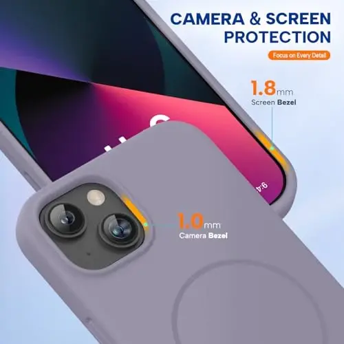Miracase Silicone & Magnetic for iPhone 12 Mini/13 Mini Case, Lavender Gray | Compatible with MagSafe, Soft Microfiber Lining, Silicone Cover Shockproof Drop Protection Phone Case for 12 Mini/13 Mini - Miracase (1)
