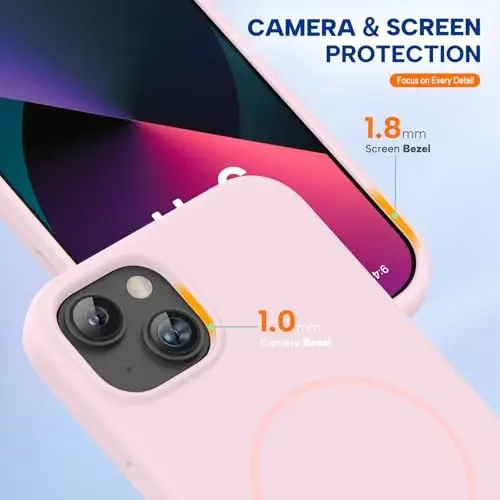 Miracase Silicone & Magnetic for iPhone 12 Mini/13 Mini Case, Sand Pink | Compatible with MagSafe, Soft Microfiber Lining, Silicone Cover Shockproof Drop Protection Phone Case for 12 Mini/13 Mini - Miracase (1)