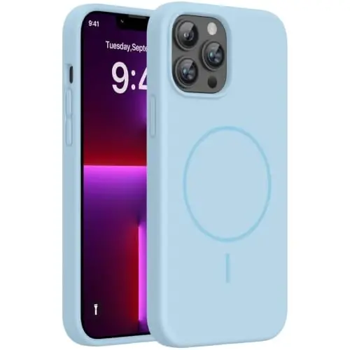 Miracase Silicone & Magnetic for iPhone 13 Pro Max Case, Clove Purple | Compatible with MagSafe, Soft Microfiber Lining, Premium Silicone Cover Shockproof Drop Protection Phone Case for 13 Pro Max - 1