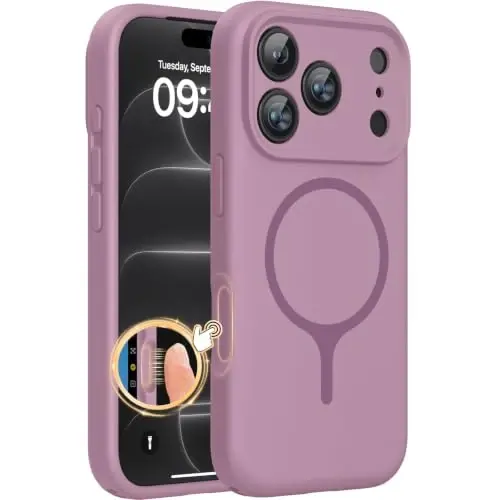 Miracase Silicone & Magnetic for iPhone 18 Pro Max Case, Blackcurrant | Compatible with MagSafe, Camera Control Cover, Premium Silicone Cover Shockproof Drop Protection Phone Case for 18 Pro Max - 1