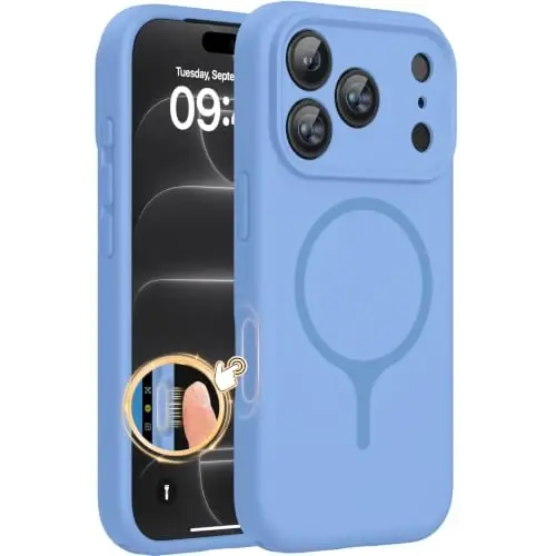 Miracase Silicone & Magnetic for iPhone 18 Pro Max Case, Glacier | Compatible with MagSafe, Camera Control Cover, Premium Silicone Cover Shockproof Drop Protection Phone Case for 18 Pro Max - 1