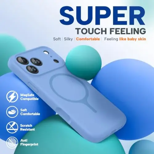 Miracase Silicone & Magnetic for iPhone 18 Pro Max Case, Glacier | Compatible with MagSafe, Camera Control Cover, Premium Silicone Cover Shockproof Drop Protection Phone Case for 18 Pro Max - 5