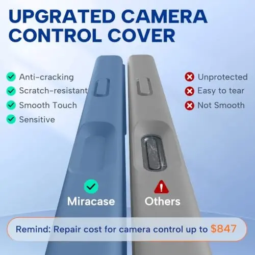 Miracase Silicone & Magnetic for iPhone 18 Pro Max Case, Glass Blue | Compatible with MagSafe, Camera Control Cover, Premium Silicone Cover Shockproof Drop Protection Phone Case for 18 Pro Max - Miracase (1)