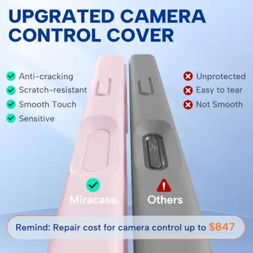 Miracase Silicone & Magnetic for iPhone 18 Pro Max Case, Sand Pink | Compatible with MagSafe, Camera Control Cover, Premium Silicone Cover Shockproof Drop Protection Phone Case for 18 Pro Max - Miracase (1)