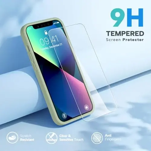 Miracase Совместим с iPhone 12 чехол и iPhone 12 Pro чехол, жидкий силиконовый гель резиновый полный корпус защита от ударов защита от падений чехол для iPhone 12/12 Pro 6.1 дюйм, патина зеленый - 3