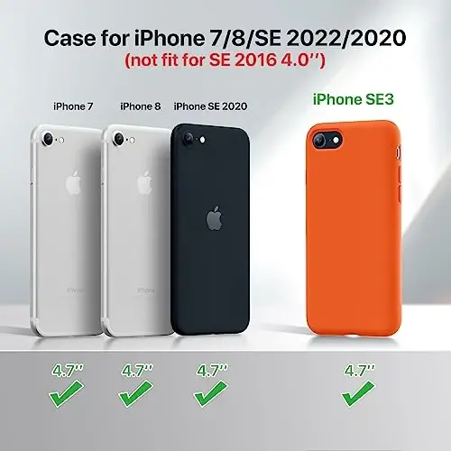 Miracase Ultra Slim Designed for iPhone SE 2022(3rd Gen)/iPhone SE 2020(2nd Gen)/iPhone 7/iPhone 8 Case with Screen Protector, Multi-Color Silicone Shockproof Phone Case(Orange) 