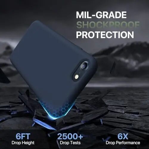 Miracase Ultra Slim Designed for iPhone SE Case 2022(3rd Gen)/iPhone SE 2020 Case(2nd Gen)/iPhone 7 Case/iPhone 8 Case with Screen Protector, Multi-Color Silicone Shockproof Phone Case(Dark Blue) - 4