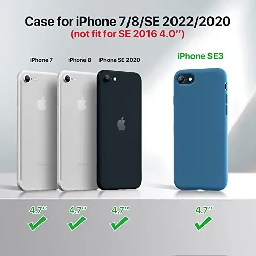 Miracase Ultra İnce Tasarımlı iPhone SE Kılıfı 2022(3. Nesil)/iPhone SE 2020 Kılıfı(2. Nesil)/iPhone 7 Kılıfı/iPhone 8 Kılıfı Ekran Koruyuculu, Çok Renkli Silikon Darbeye Dayanıklı Telefon Kılıfı (Capri Mavisi) 