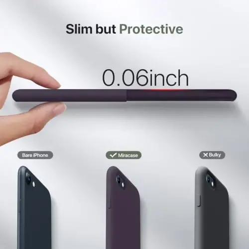 miracase Ultra Slim Designed for iPhone SE Case 2022(3rd Gen)/iPhone SE 2020 Case(2nd Gen)/iPhone 7 Case/iPhone 8 Case with Screen Protector, Multi-Color Silicone Shockproof Phone Case Dark Purple - 2