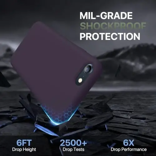 Miracase Ultra Slim Designed for iPhone SE Case 2022(3rd Gen)/iPhone SE 2020 Case(2nd Gen)/iPhone 7 Case/iPhone 8 Case with Screen Protector, Multi-Color Silicone Shockproof Phone Case Dark Purple - 3