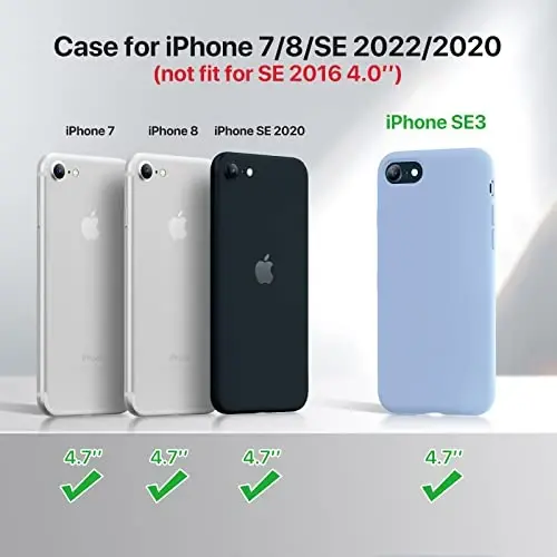 Miracase Ultra Slim Designed for iPhone SE Case 2022(3rd Gen)/iPhone SE 2020 Case(2nd Gen)/iPhone 7 Case/iPhone 8 Case with Screen Protector, Multi-Color Silicone Shockproof Phone Case(Clove Purple) 