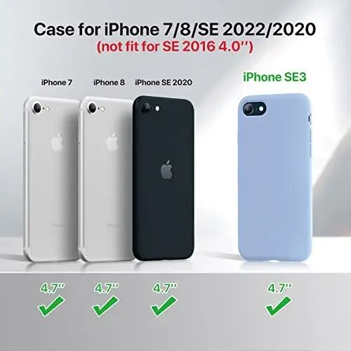 Miracase Ultra Slim Designed for iPhone SE Case 2022(3rd Gen)/iPhone SE 2020 Case(2nd Gen)/iPhone 7 Case/iPhone 8 Case with Screen Protector, Multi-Color Silicone Shockproof Phone Case(Clove Purple) - 1