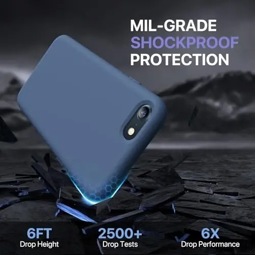 Miracase Ultra Slim Designed for iPhone SE Case 2022(3rd Gen)/iPhone SE 2020 Case(2nd Gen)/iPhone 7 Case/iPhone 8 Case with Screen Protector, Multi-Color Silicone Shockproof Phone Case(Glass Blue) - 4