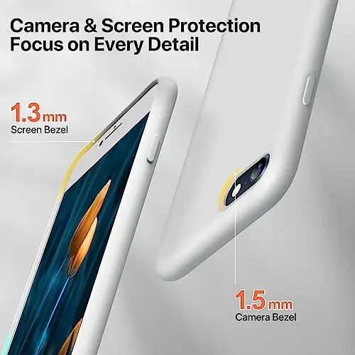 Miracase Ultra Slim Designed for iPhone SE Case 2022(3rd Gen)/iPhone SE 2020 Case(2nd Gen)/iPhone 7 Case/iPhone 8 Case with Screen Protector, Multi-Color Silicone Shockproof Phone Case(Stone) - 4