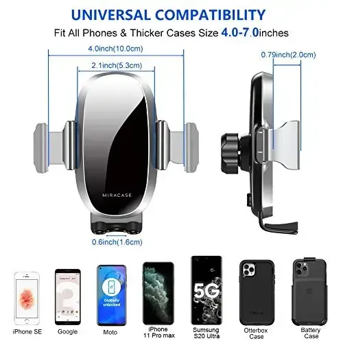 Miracase Upgraded-2nd Generation Universal Phone Holders for Your Car, Hands Free Air Vent Car Phone Holder Mount Compatible with iPhone 16/15/14/13/12/11 Series and All Phones - 3