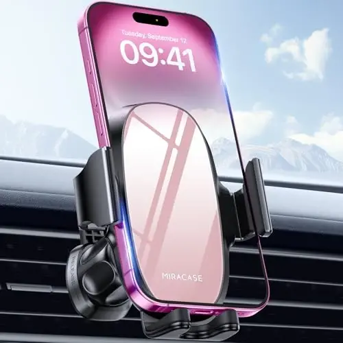 Miracase yangilangan-2-avlod Universal telefon ushlagichlari avtomobilingiz uchun, qo'lsiz havo chiqarish teshigi avtomobil telefon ushlagichi iPhone 16/15/14/13/12/11 seriyasi va barcha telefonlar bilan mos keladi - 1