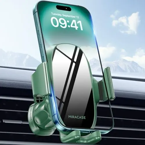 Miracase yangilangan-2-avlod Universal telefon ushlagichlari sizning mashinangiz uchun, Qo'lsiz havo chiqarish teshigi Avtomobil telefon ushlagichi iPhone 16/15/14/13/12/11 seriyasi va barcha telefonlar bilan mos keladi 