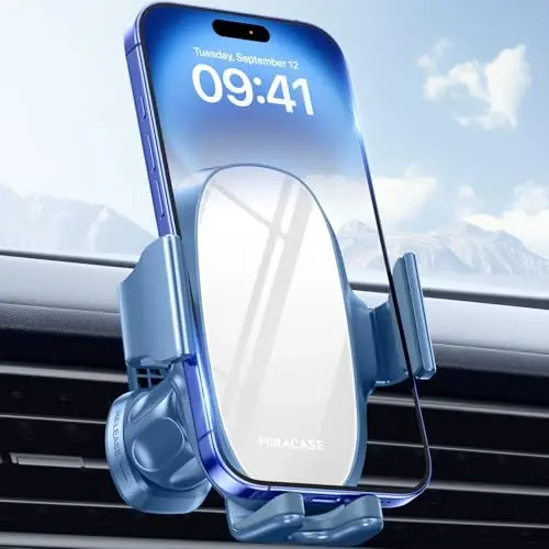 Miracase yangilangan-2-avlod Universal Telefon Uskunalari Sizning Mashinangiz uchun, Qo'lsiz Havo Ventilyatsiya Mashinasi Telefon Uskunalari iPhone 16/15/14/13/12/11 Seriyasi va Barcha Telefonlar bilan mos keladi 