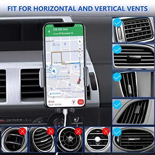 Miracase Upgraded-2nd Generation Universal Phone Holders for Your Car, Hands Free Air Vent Car Phone Holder Mount Compatible with iPhone 16/15/14/13/12/11 Series and All Phones - 2