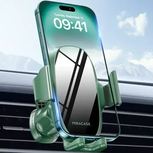 Miracase Upgraded-2nd Generation Universal Phone Holders for Your Car, Hands Free Air Vent Car Phone Holder Mount Compatible with iPhone 16/15/14/13/12/11 Series and All Phones - MIRACASE