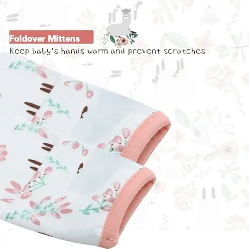 Miracle Baby Newborn Tug'ilgan Tugunli Ko'ylak Shapka To'plami, 3 Paketli Yangi Tug'ilgan Kecha Ko'ylaklari, O'g'il Bolalar Qizlar uchun Qo'lqopli Qo'l Koftali Bolalar Uyqu Ko'ylaklari 6-12 Oy - 7