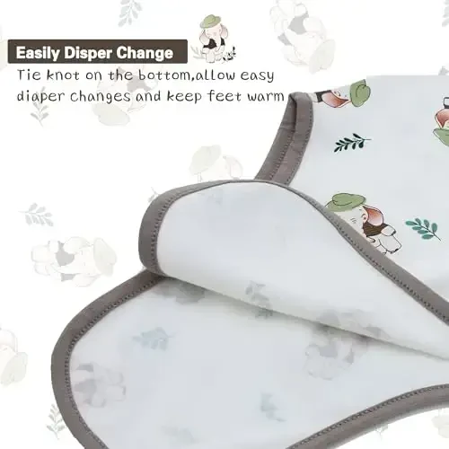 Miracle Baby Newborn Tug'ilgan tugunli ko'ylak, shlyapa to'plami, 3 dona yangi tug'ilgan chaqaloq uchun tungi ko'ylaklar, o'g'il bolalar va qizlar uchun qo'lqopli manjetli chaqaloq uchun uyqu ko'ylaklari 6-12 oy - 5