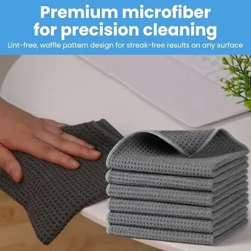 MIRACLEAN FairyWaffle Microfiber Cleaning Cloth - 12 x 12 inches Streak-Free Lint-Free Absorbent Microfiber Cloths for Screens, Glasses, Dusting & Appliances - 6 Pack Premium Cloth Wipes - MIRACLEAN (1)