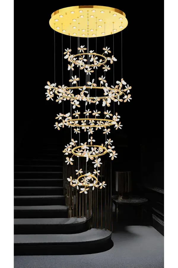 Mirante 5-Light Pendant Chandelier Lobby Hotel Chandelier Villa Loft Home Chandelier - 1